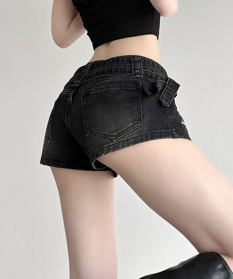 Unleash Your Edge: Halloween Ready Buckle & Zip 'Denim' Shorts for Fall
