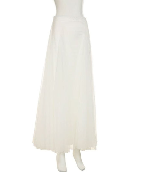 Ethereal White Mesh Maxi Skirt - Elegant 'Winter White' for Fall & Holiday Glam