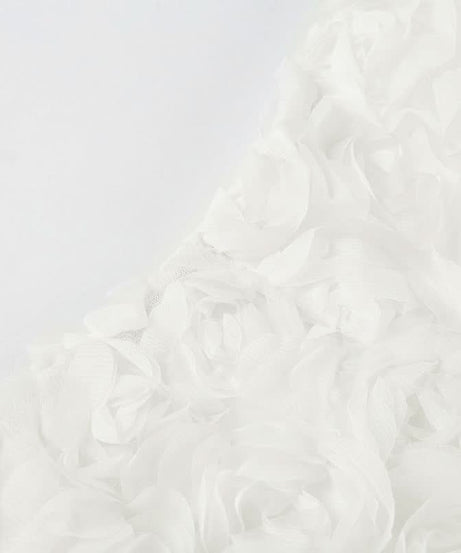 Dreamy White Rose Applique Shorts - Romantic Loungewear & Resort Chic