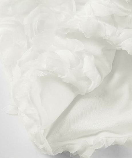 Dreamy White Rose Applique Shorts - Romantic Loungewear & Resort Chic