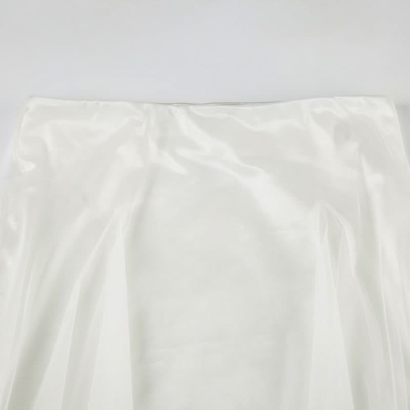 Ethereal White Mesh Maxi Skirt - Elegant 'Winter White' for Fall & Holiday Glam