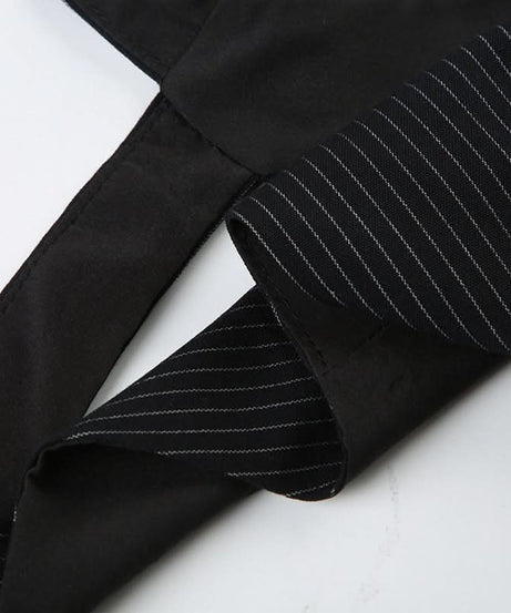 Chic Pinstripe Halter Vest Top - Cropped & Tailored for Fall Power Dressing