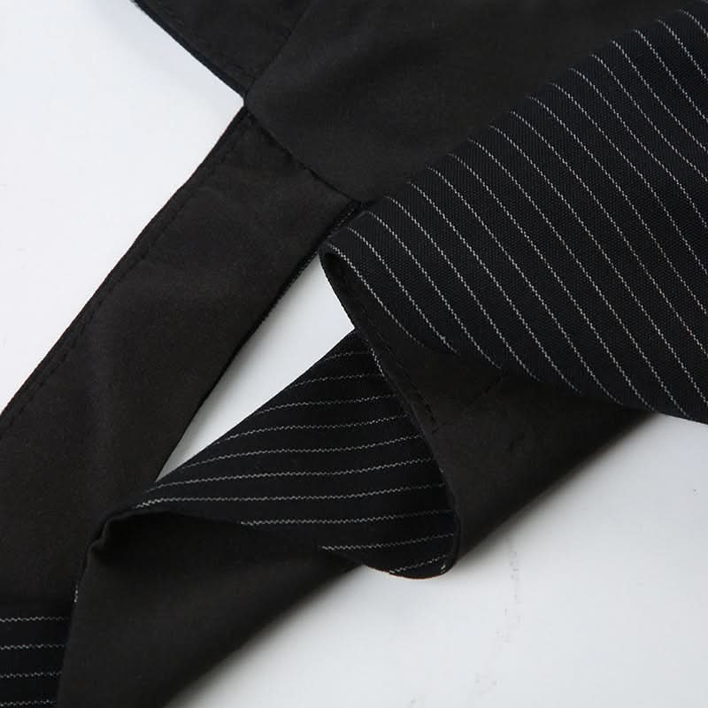 Chic Pinstripe Halter Vest Top - Cropped & Tailored for Fall Power Dressing