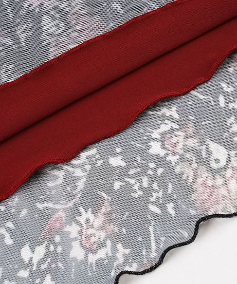 Vintage Bloom Mesh Maxi Skirt - Elegant Fall Floral Style