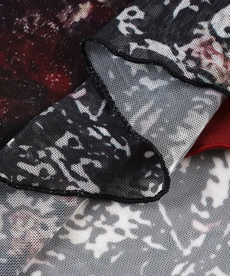 Vintage Bloom Mesh Maxi Skirt - Elegant Fall Floral Style