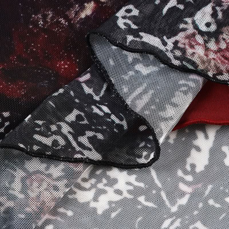 Vintage Bloom Mesh Maxi Skirt - Elegant Fall Floral Style