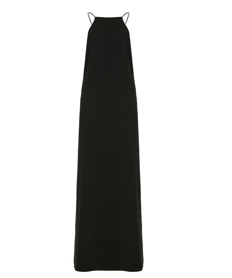 Show-Stopping Black Halter Maxi Dress with Dual High Slits - Your Ultimate Fall & Holiday Event Essential