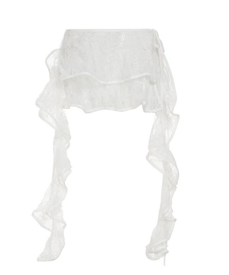 Gothic Chic Tiered Lace Mini Skirt Overlay with Ruffle Ties - Edgy Fall Fashion