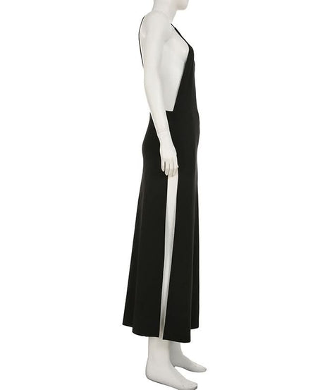 Show-Stopping Black Halter Maxi Dress with Dual High Slits - Your Ultimate Fall & Holiday Event Essential