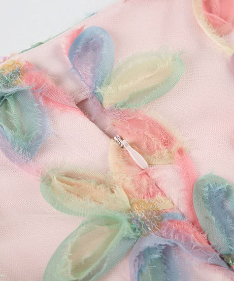 Whimsical Dream Pastel Floral Sequin Mini Skirt - Perfect for Fall Parties & Beyond