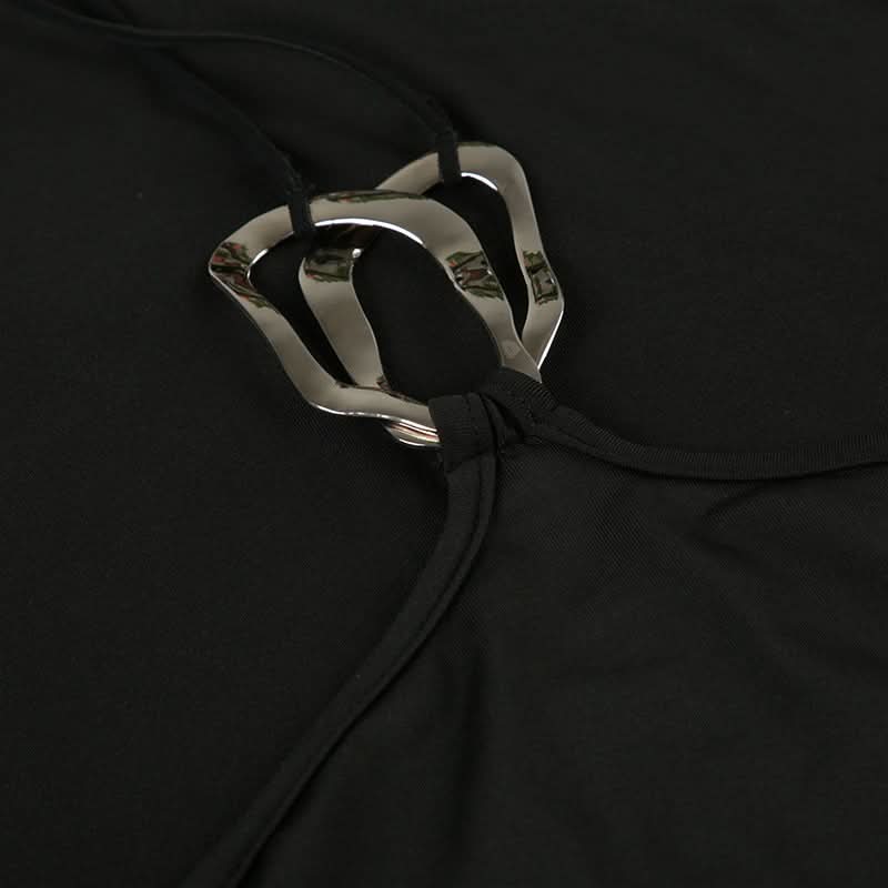 Show-Stopping Black Halter Maxi Dress with Dual High Slits - Your Ultimate Fall & Holiday Event Essential