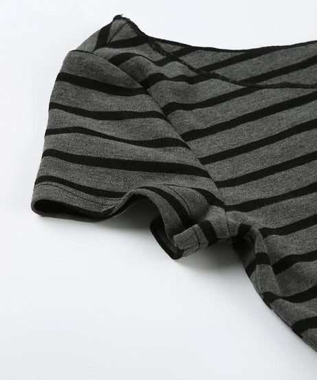 Women's Fall-Ready Striped Off-Shoulder Boat Neck Top - Comfy & Chic