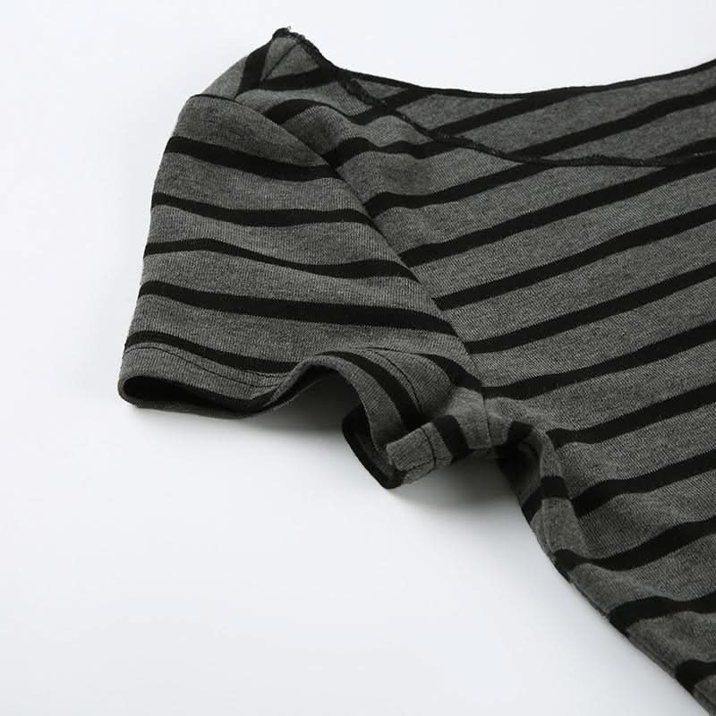 Women's Fall-Ready Striped Off-Shoulder Boat Neck Top - Comfy & Chic