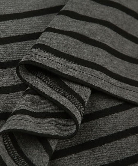 Women's Fall-Ready Striped Off-Shoulder Boat Neck Top - Comfy & Chic