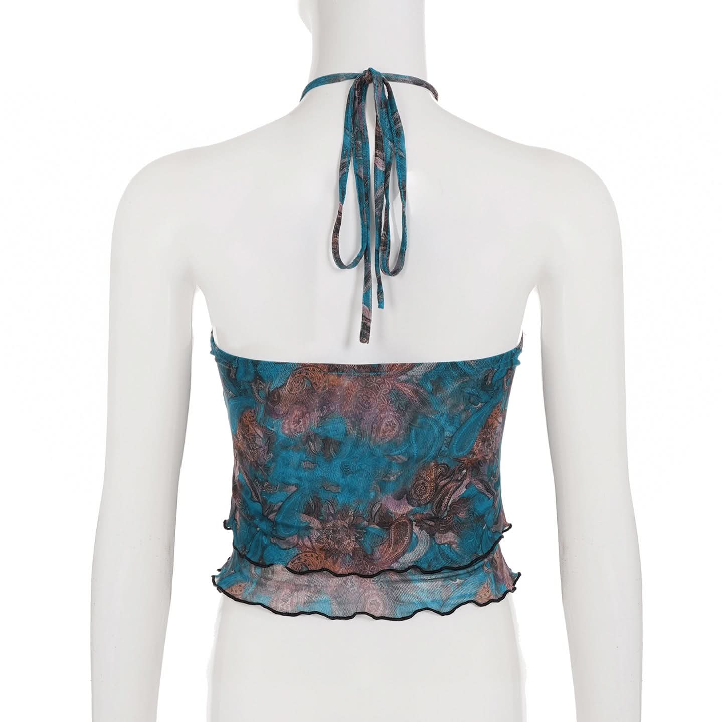 Boho Paisley Mesh Tube Top & Statement O-Ring Beaded Necklace Set | Fall Style