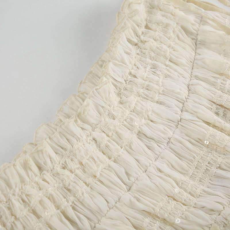 Effortless Chic Ruched Asymmetric Tie-Strap Crop Top - Versatile Fall Style