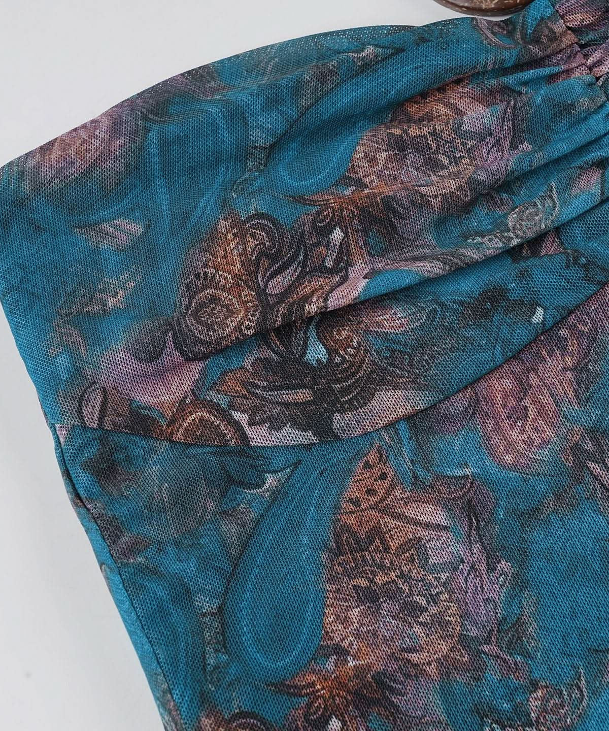 Boho Paisley Mesh Tube Top & Statement O-Ring Beaded Necklace Set | Fall Style