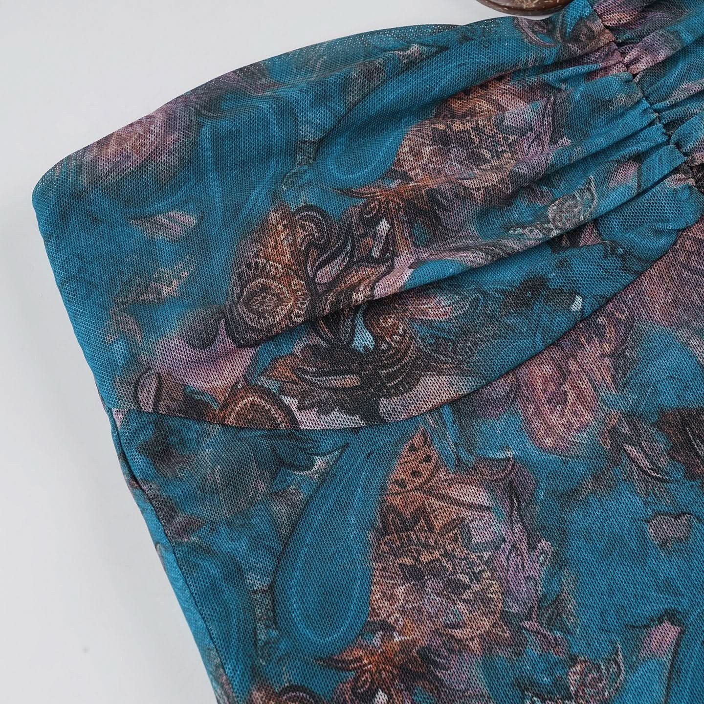 Boho Paisley Mesh Tube Top & Statement O-Ring Beaded Necklace Set | Fall Style