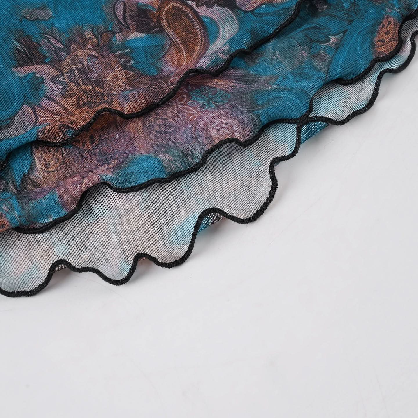 Boho Paisley Mesh Tube Top & Statement O-Ring Beaded Necklace Set | Fall Style