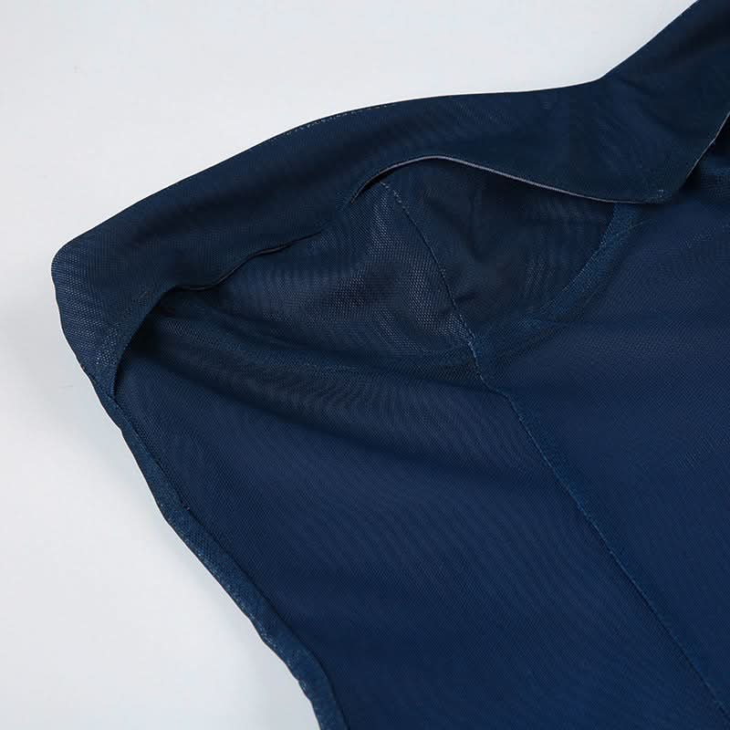 Fall Gala Ready: Ombre Blue Strapless Mesh Maxi Dress – Elegant Wedding Guest & Holiday Party Gown