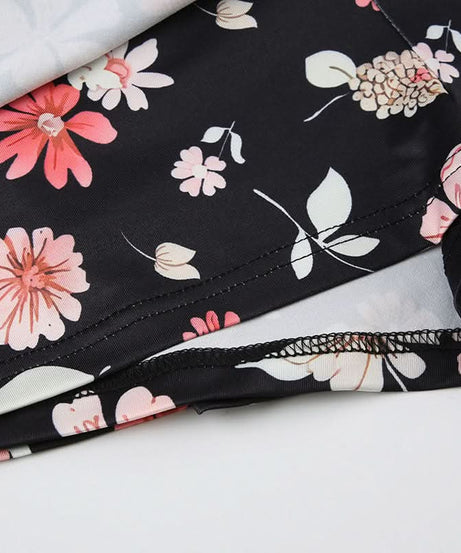 Escape the Chill: Chic Floral Ruched Adjustable Tie Swim Skirt - Resort & Vacation Ready