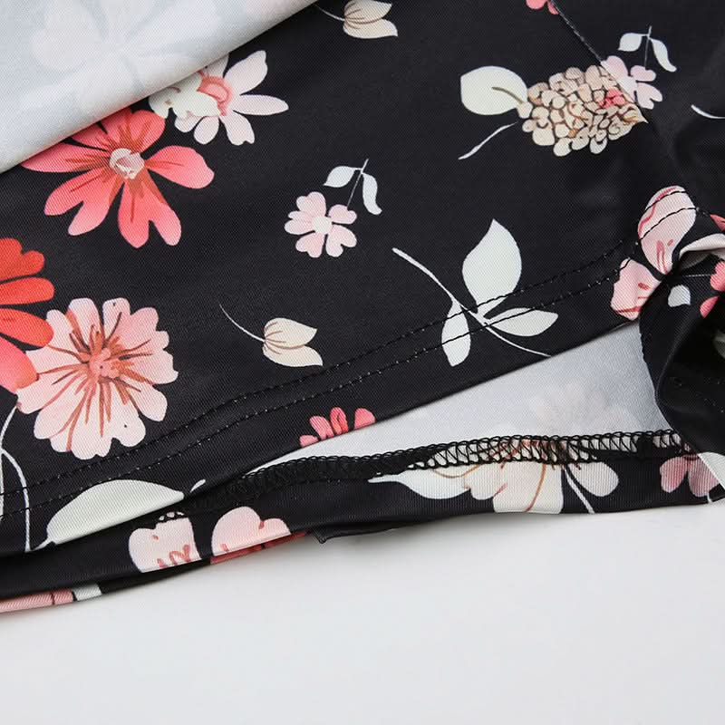 Escape the Chill: Chic Floral Ruched Adjustable Tie Swim Skirt - Resort & Vacation Ready