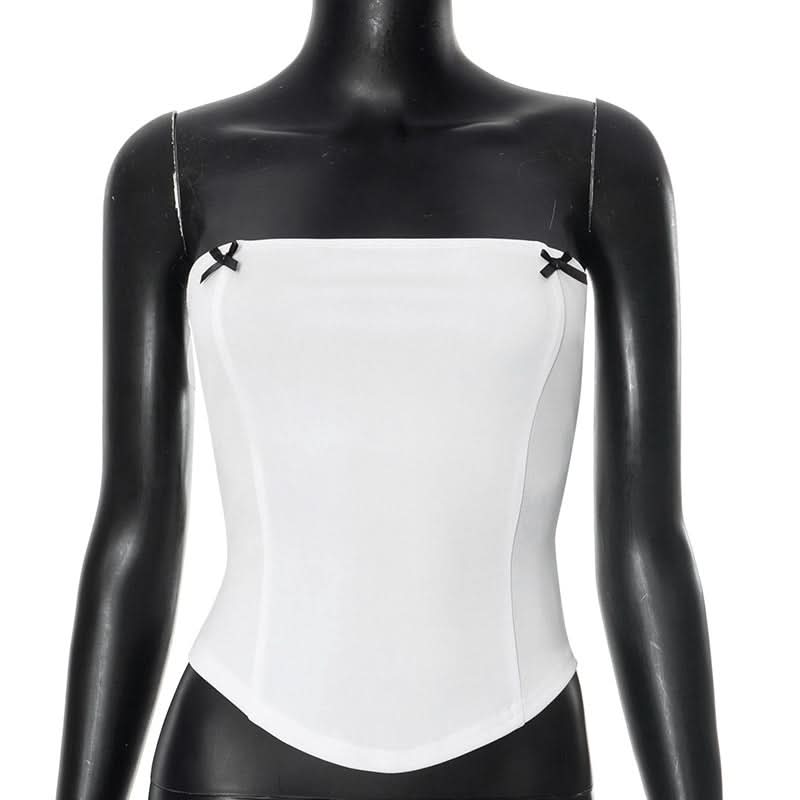 Chic Bow Detail Strapless Top - Your American Fall Style Essential