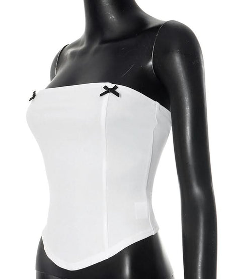 Chic Bow Detail Strapless Top - Your American Fall Style Essential