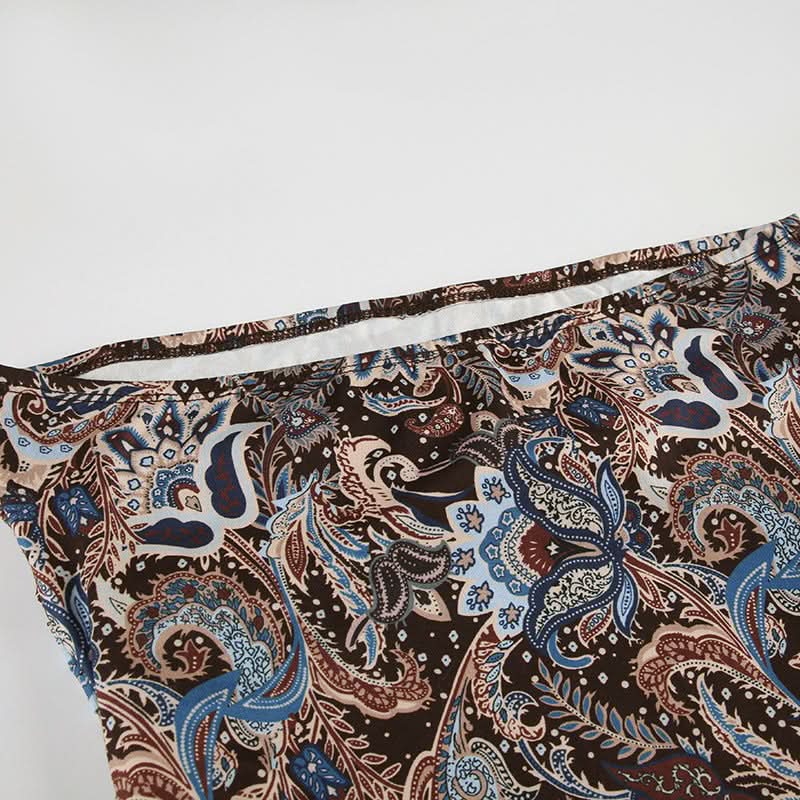 Fall Chic Paisley Buckle Tube Top for Women - Y2K Vintage Strapless Style
