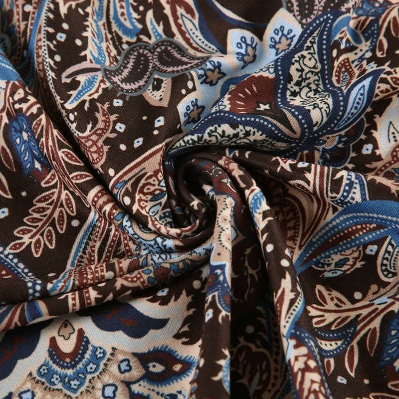 Fall Chic Paisley Buckle Tube Top for Women - Y2K Vintage Strapless Style