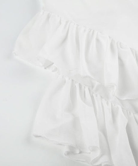 Glam White Ruffle Halter Maxi Dress - Perfect for Holiday Parties & Resort Getaways