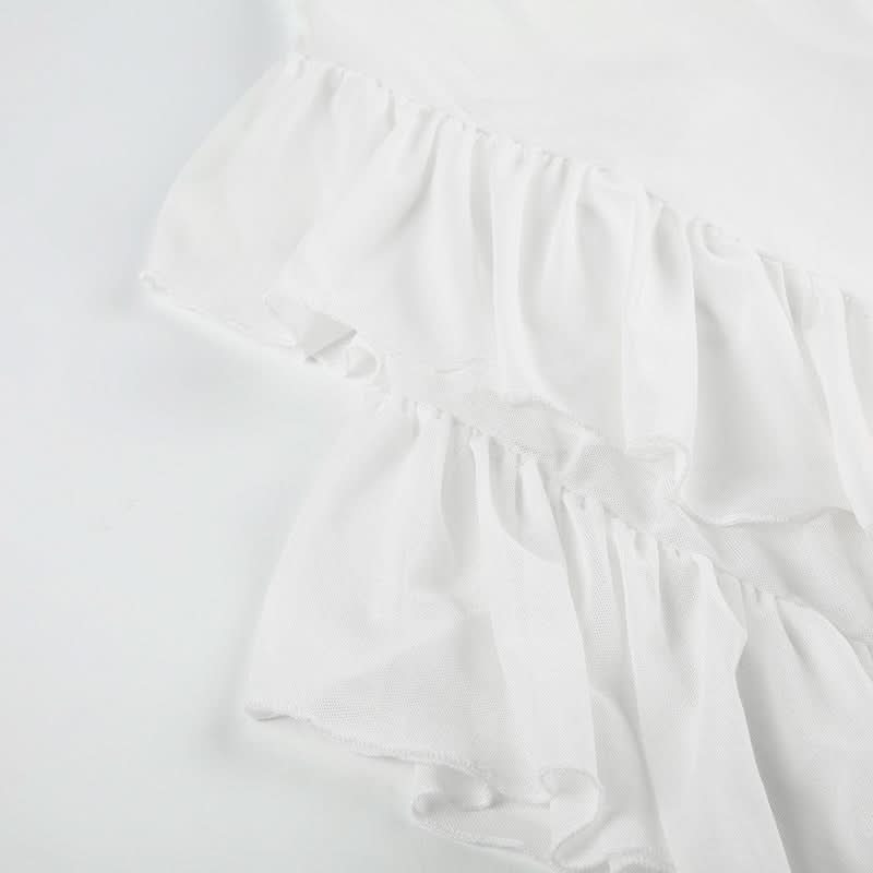 Glam White Ruffle Halter Maxi Dress - Perfect for Holiday Parties & Resort Getaways