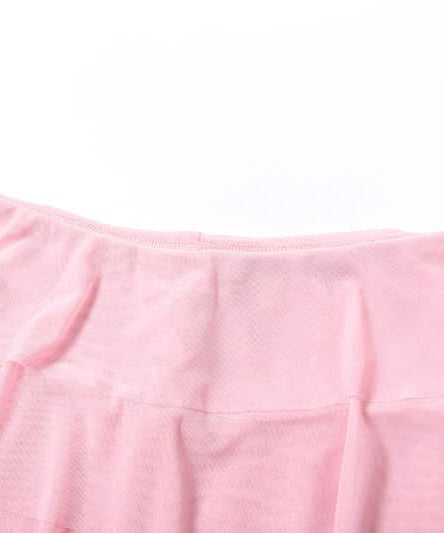 Ethereal Fairycore Pink Mesh Ruffle Mini Dress | Long Sleeve Halter Tie Tunic for Fall Parties & Halloween