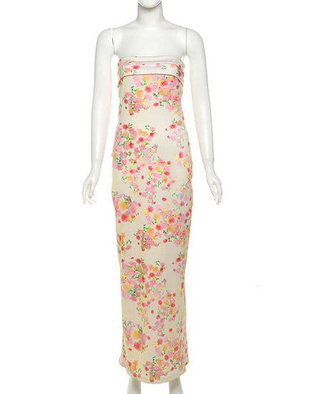 Chic Floral Strapless Maxi Dress - Your Resort & Spring Getaway Essential