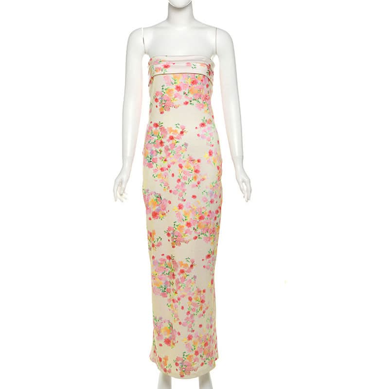 Chic Floral Strapless Maxi Dress - Your Resort & Spring Getaway Essential