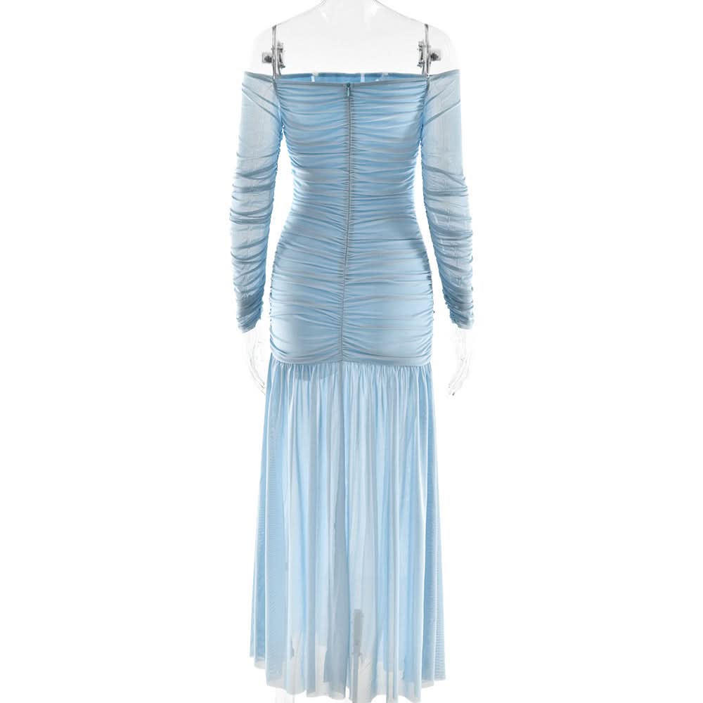Effortless Elegance Off-Shoulder Ruched Maxi Dress - Your Chic Choice for Fall & Holiday Events