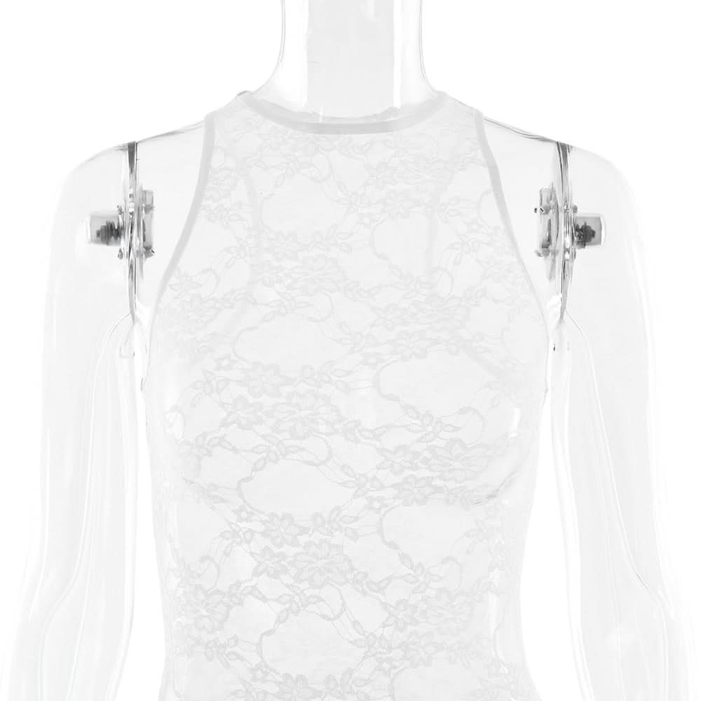 Radiant Yellow Lace Halter Maxi Cover-Up Dress - Your Sheer Resort & Vacation Essential