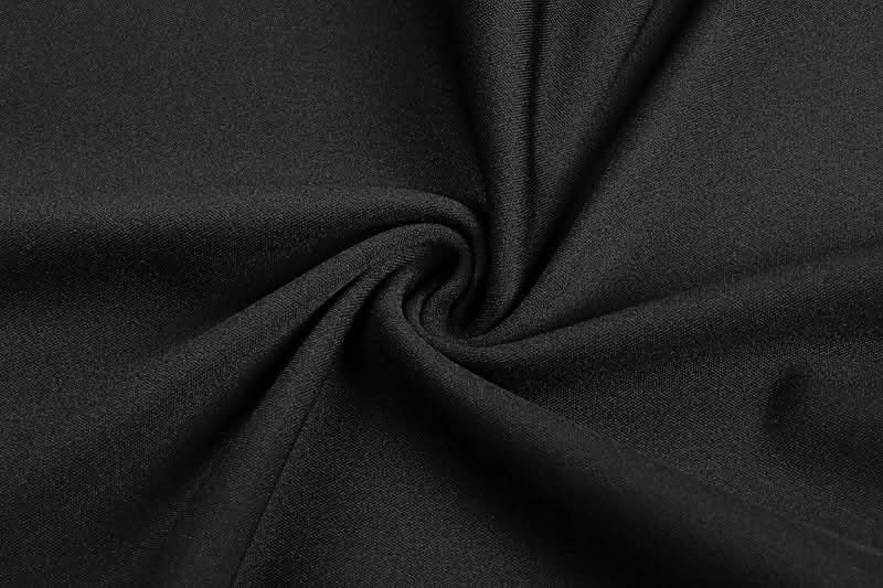 Elegant Black Ruffle Maxi Dress with Sheer Draped Accents | Fall & Holiday Party Ready