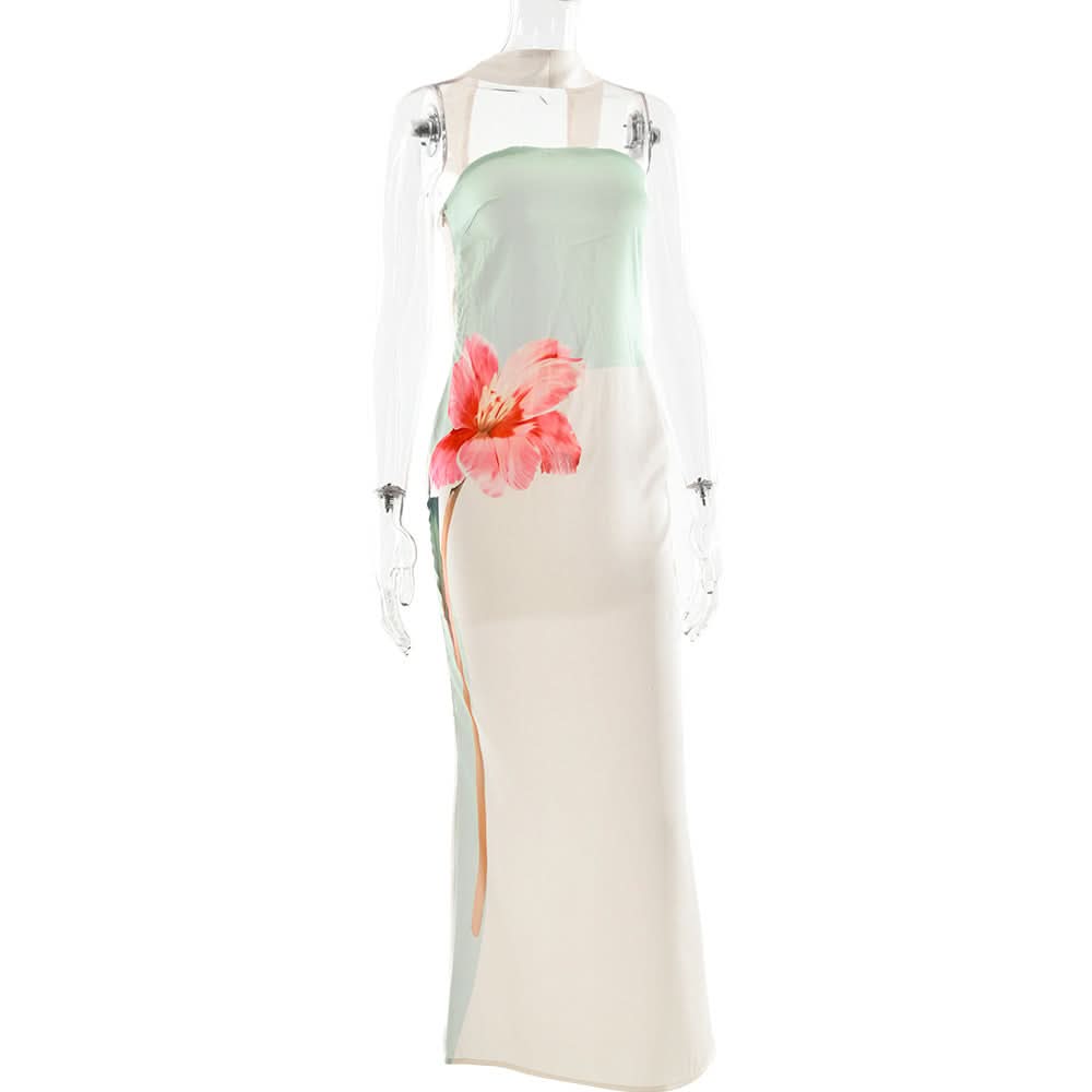 Elegant Tropical Bloom Halter Maxi Dress – Your Fall Getaway & Resort Essential