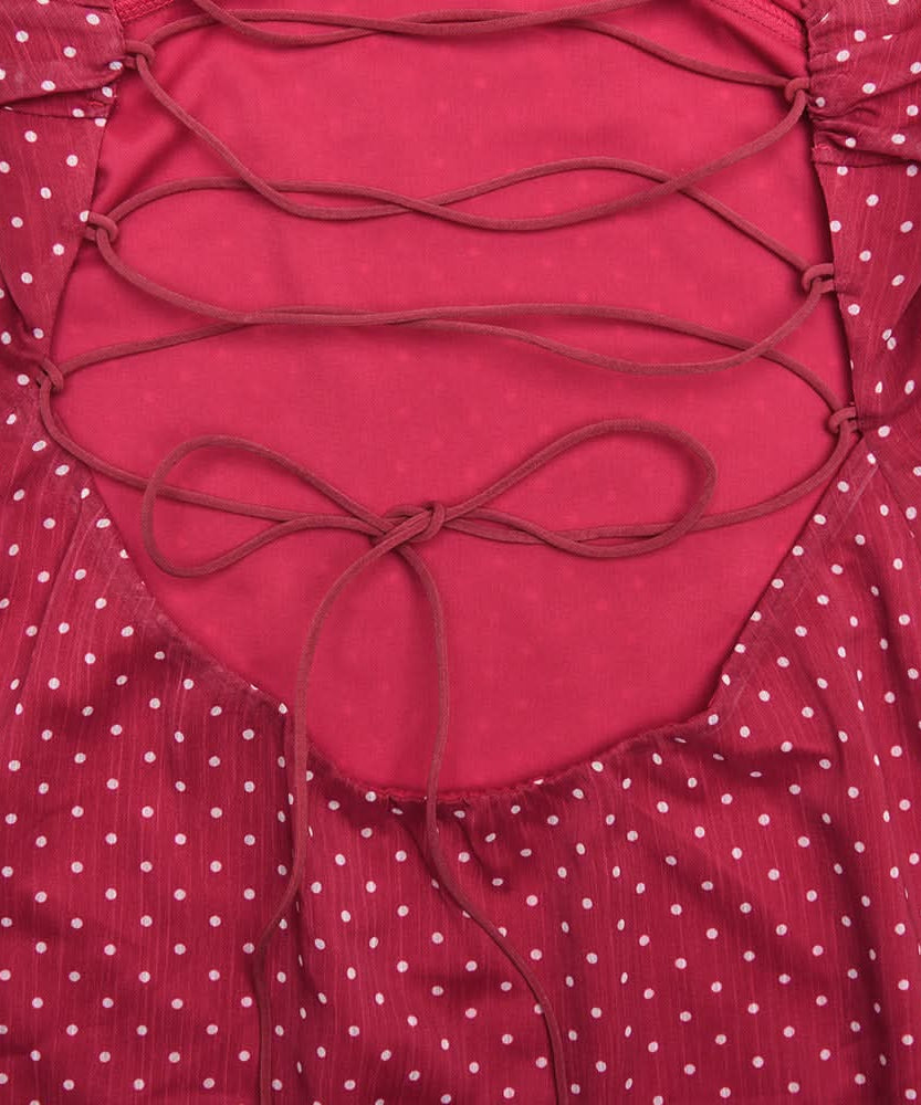 Flirty Red Polka Dot Halter Mini Dress - Chic Vintage Style for Fall Nights & Holiday Parties