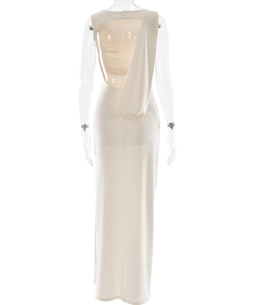 Sky Blue Ruched Maxi Dress: Elegant Sleeveless Bodycon for Fall Getaways & Resort Chic