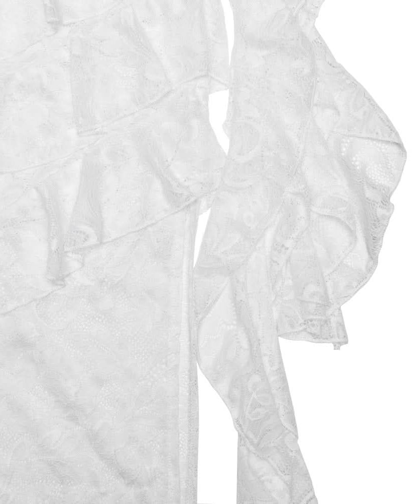 Romantic White Lace Tiered Ruffle Maxi Skirt - Your Boho Chic Getaway & Holiday Style Essential