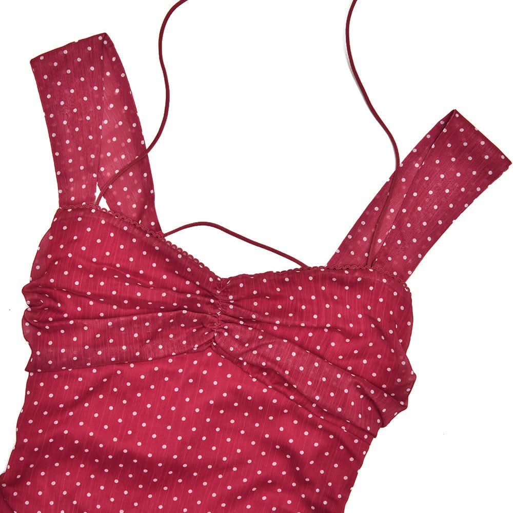 Flirty Red Polka Dot Halter Mini Dress - Chic Vintage Style for Fall Nights & Holiday Parties