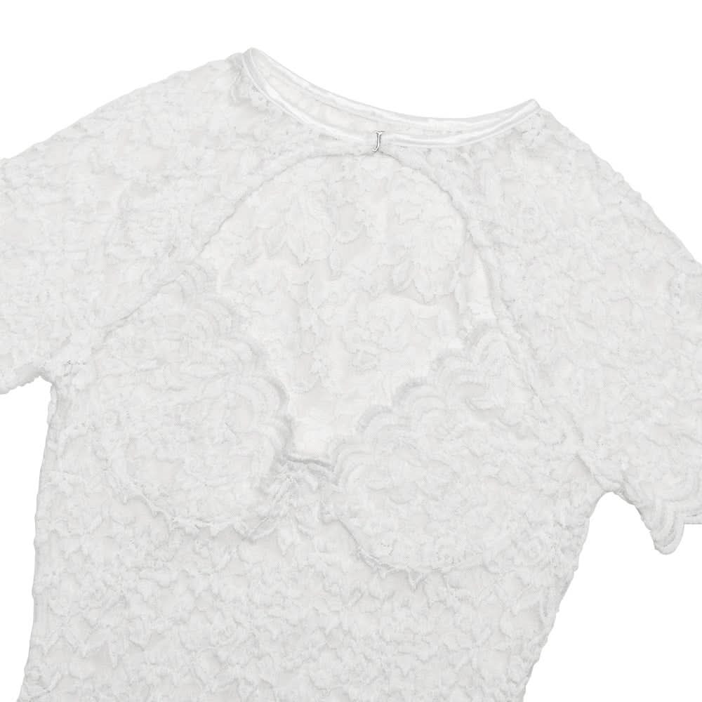 Fall Romance: Chic Burgundy Lace Bodysuit - Keyhole Short Sleeve & Scalloped Detail