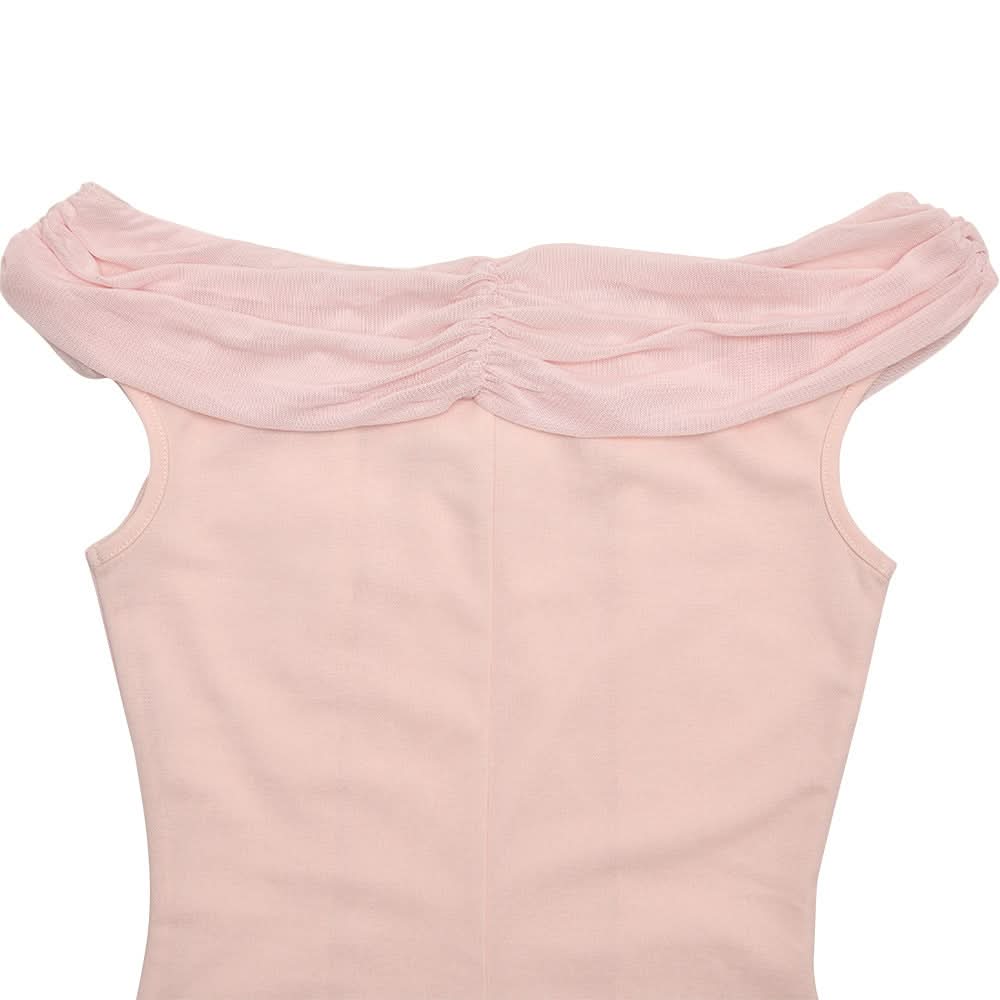 Blush Pink Off-Shoulder Mesh Maxi Dress - Enchanting Fall Gala & Holiday Party Gown