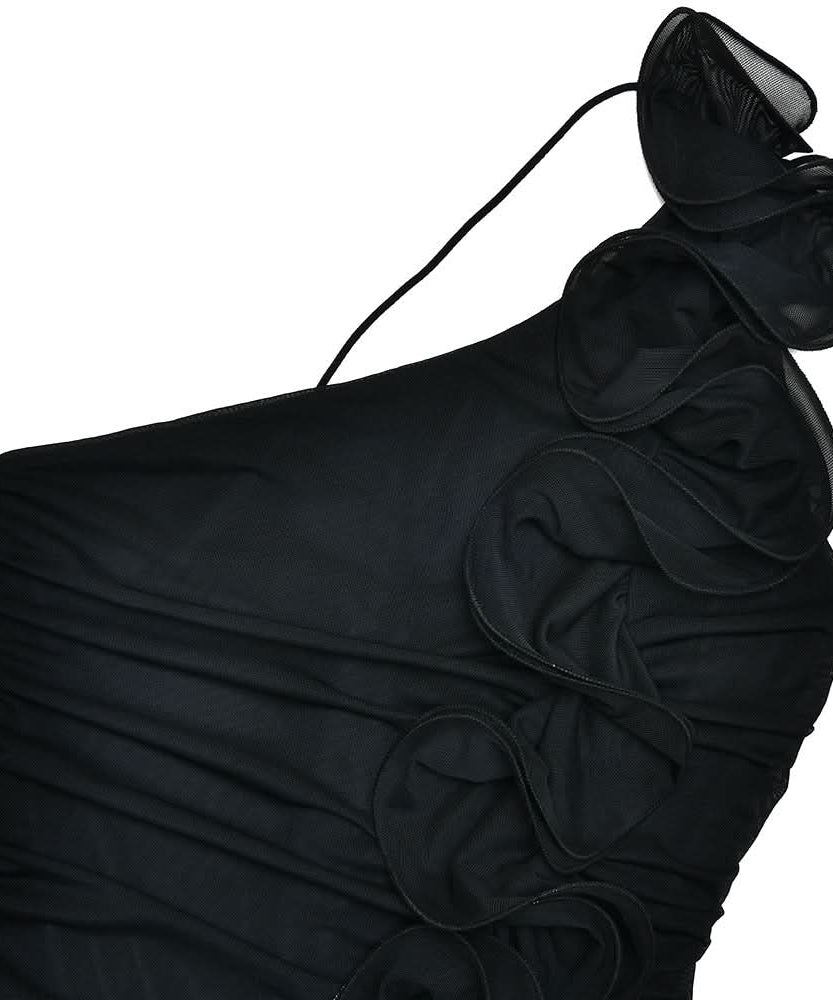 Elegant Black One-Shoulder Ruffle Maxi Gown - Your Fall & Holiday Event Showstopper