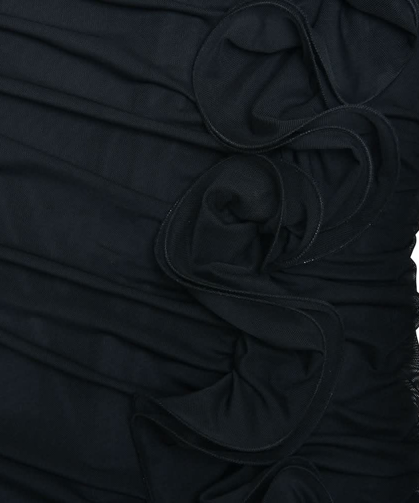 Elegant Black One-Shoulder Ruffle Maxi Gown - Your Fall & Holiday Event Showstopper