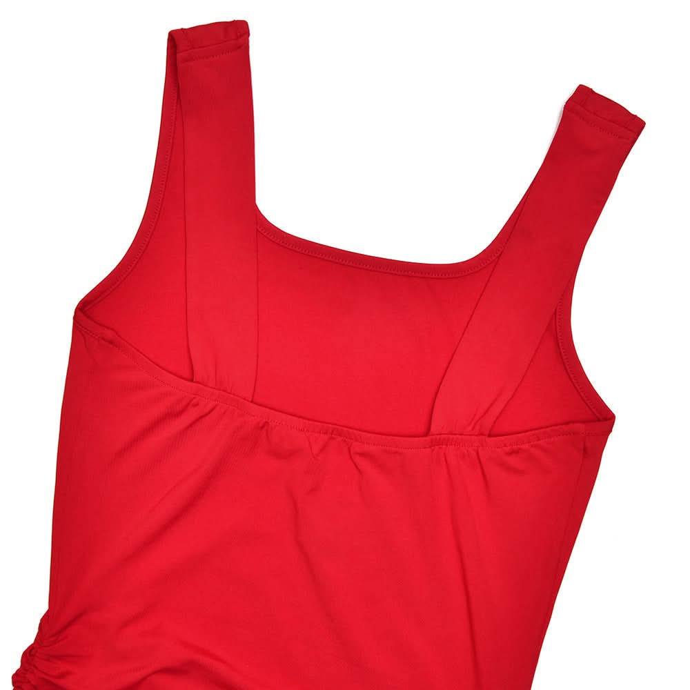 Crimson Elegance: Draped Ruched Asymmetrical Midi Dress – Perfect for Fall & Holiday Parties