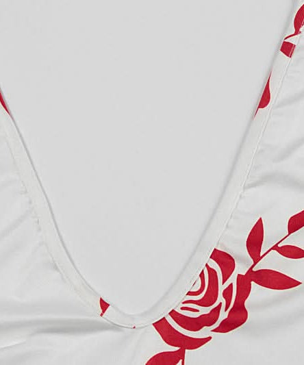 Chic Rose Print Halter Maxi Dress with Slit - Your Fall Vacation & Date Night Essential