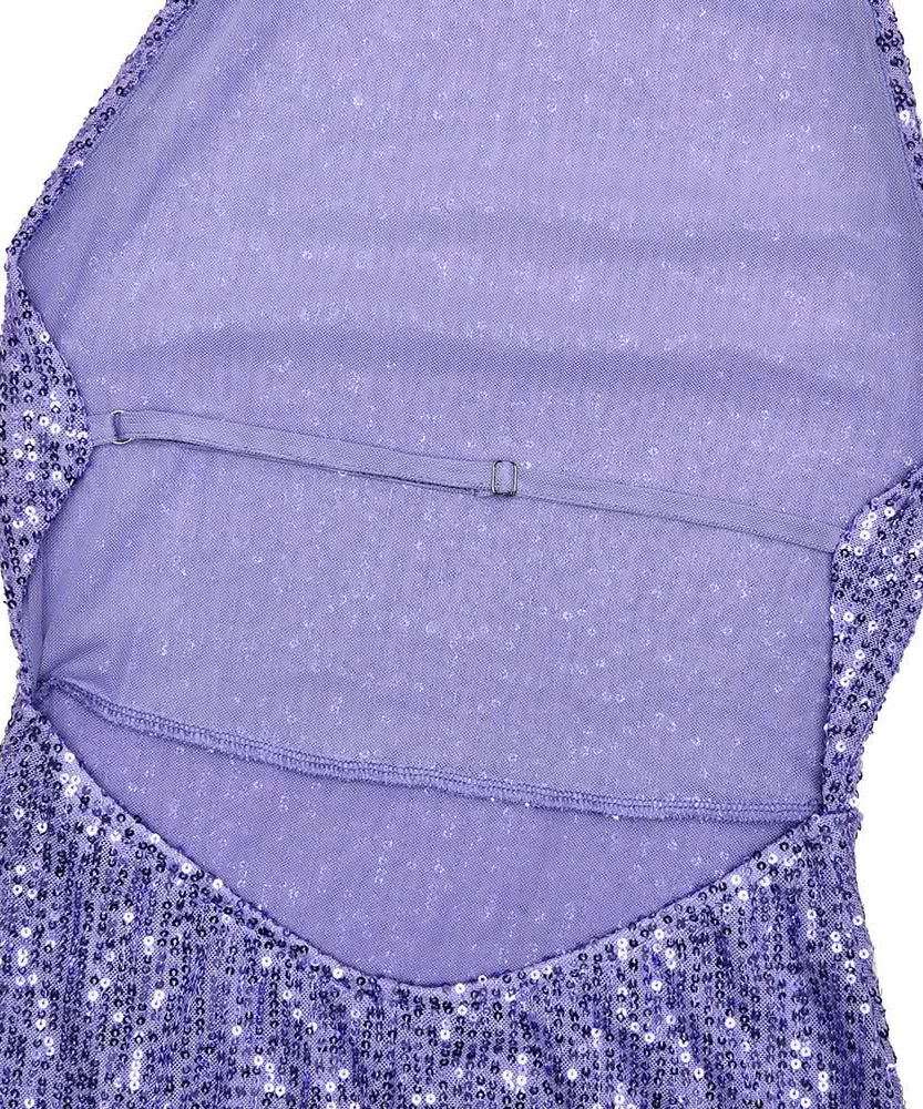 Head-Turning Lavender Sequin Halter Maxi Dress - Backless Glamour for Holiday & NYE